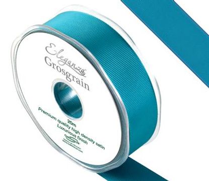 Eleganza Premium Grosgrain Ribbon 25mm x 20m Teal No.56 - Ribbons